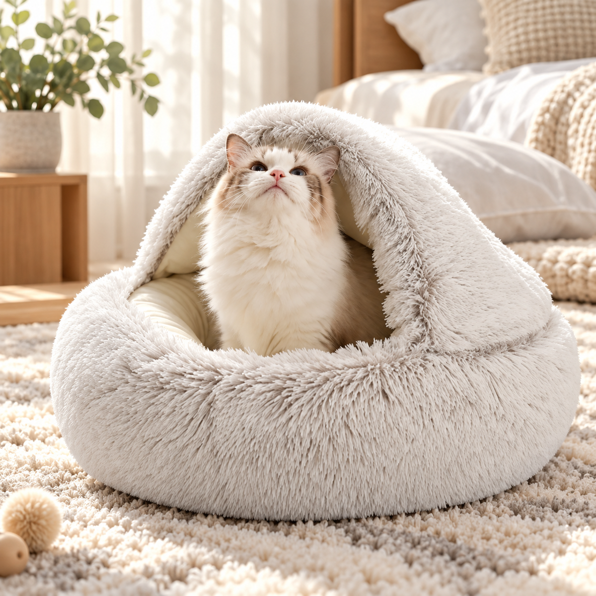Calming Cat Cave Bed